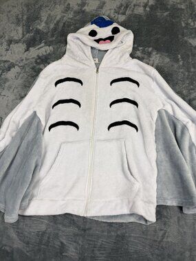 TB Womens White Plush Cartoon Character Hooded Jacket XL